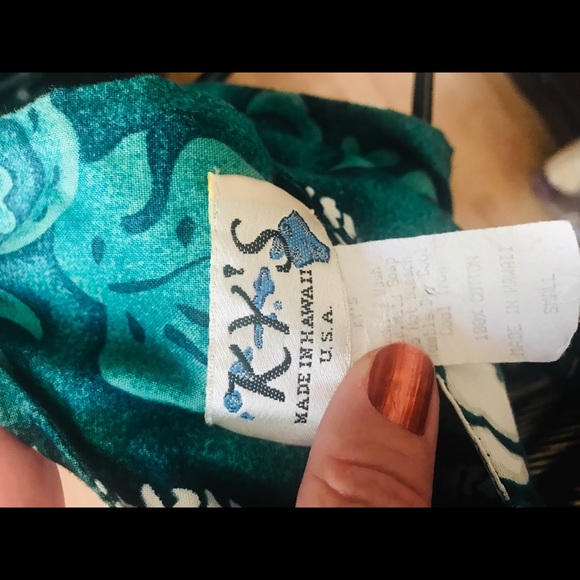 Ky’s Hawaiian green/white vintage mini dress - Picture 3 of 3